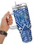 personalized memphis tigers chevron angle blue curved tumbler best selling.webp