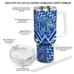 personalized memphis tigers chevron angle blue curved tumbler best selling.webp