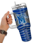 personalized memphis tigers chevron layers blue curved tumbler best selling.webp