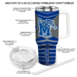 personalized memphis tigers chevron layers blue curved tumbler best selling.webp