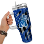 personalized memphis tigers claw cut blue black curved tumbler best selling.webp