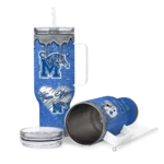 personalized memphis tigers heart helmet motif blue curved tumbler best selling.webp