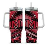 personalized miami redhawks abstract paths red curved tumbler best selling.webp