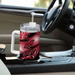 personalized miami redhawks abstract paths red curved tumbler best selling.webp
