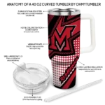 personalized miami redhawks arrow burst red curved tumbler best selling.webp