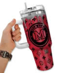 personalized miami redhawks bullseye drips red curved tumbler best selling.webp