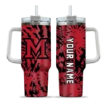 personalized miami redhawks burst swirl red curved tumbler best selling.webp