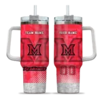 personalized miami redhawks geometric prism red curved tumbler best selling.webp