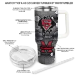 personalized miami redhawks superman shield red gray curved tumbler best selling.webp