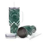 personalized michigan state spartans chevron angle green curved tumbler best selling.webp