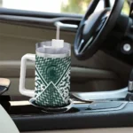 personalized michigan state spartans chevron angle green curved tumbler best selling.webp