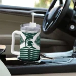 personalized michigan state spartans chevron layers green curved tumbler best selling.webp