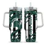 personalized michigan state spartans claw cut green black curved tumbler best selling.webp