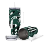 personalized michigan state spartans claw cut green black curved tumbler best selling.webp