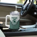 personalized michigan state spartans hex texture green curved tumbler best selling.webp