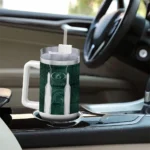 personalized michigan state spartans hexagon armor green curved tumbler best selling.webp