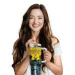 personalized michigan wolverines chevron stripe blue curved tumbler best selling.webp