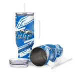personalized middle tennessee blue raiders abstract paths blue curved tumbler best selling.webp