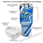 personalized middle tennessee blue raiders arrow burst blue curved tumbler best selling.webp