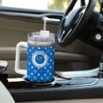 personalized middle tennessee blue raiders bullseye drips blue curved tumbler best selling.webp