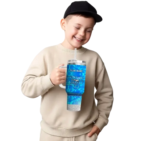 personalized middle tennessee blue raiders geometric prism blue curved tumbler latest model.webp