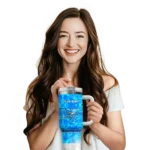 personalized middle tennessee blue raiders geometric prism blue curved tumbler best selling.webp