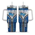 personalized middle tennessee blue raiders leopard zipper blue curved tumbler best selling.webp