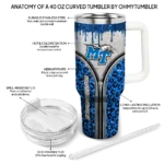 personalized middle tennessee blue raiders leopard zipper blue curved tumbler best selling.webp