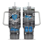 personalized middle tennessee blue raiders superman shield blue gray curved tumbler best selling.webp