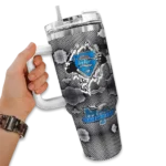 personalized middle tennessee blue raiders superman shield blue gray curved tumbler best selling.webp