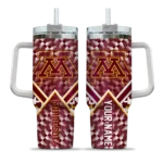 personalized minnesota golden gophers chevron angle maroon curved tumbler best selling.webp
