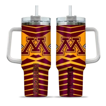 personalized minnesota golden gophers chevron layers maroon curved tumbler best selling.webp