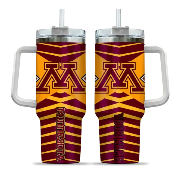personalized minnesota golden gophers chevron layers maroon curved tumbler best selling.webp