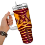 personalized minnesota golden gophers chevron layers maroon curved tumbler best selling.webp