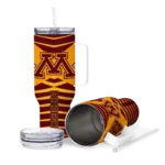 personalized minnesota golden gophers chevron layers maroon curved tumbler best selling.webp