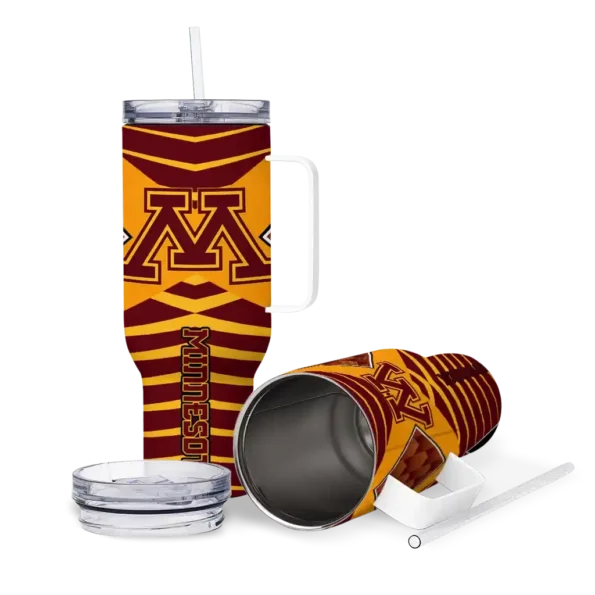 personalized minnesota golden gophers chevron layers maroon curved tumbler high quality.webp
