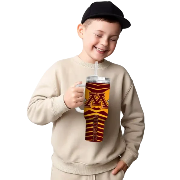 personalized minnesota golden gophers chevron layers maroon curved tumbler latest model.webp