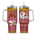personalized minnesota golden gophers heart helmet motif maroon curved tumbler best selling.webp