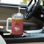 personalized minnesota golden gophers heart helmet motif maroon curved tumbler best selling.webp