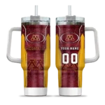 personalized minnesota golden gophers hexagon armor maroon curved tumbler best selling.webp