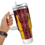 personalized minnesota golden gophers hexagon armor maroon curved tumbler best selling.webp