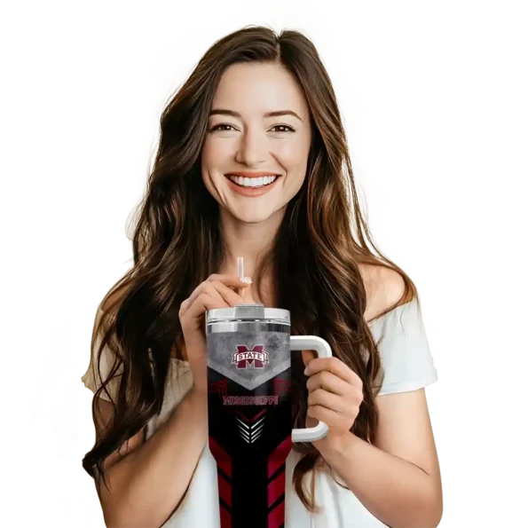 personalized mississippi state bulldogs arrow armor maroon black curved tumbler premium grade.webp