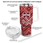 personalized mississippi state bulldogs bold diamonds maroon curved tumbler best selling.webp