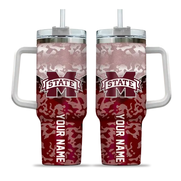 personalized mississippi state bulldogs chevron stripe maroon curved tumbler best selling.webp