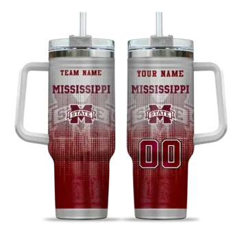 personalized mississippi state bulldogs gradient dots maroon curved tumbler best selling.webp
