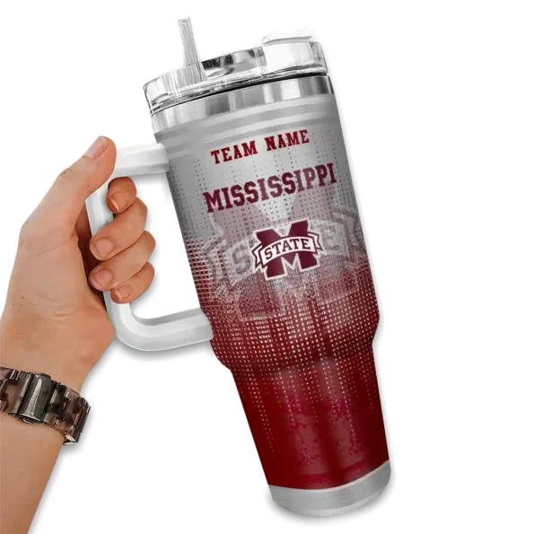 personalized mississippi state bulldogs gradient dots maroon curved tumbler fashion forward.webp
