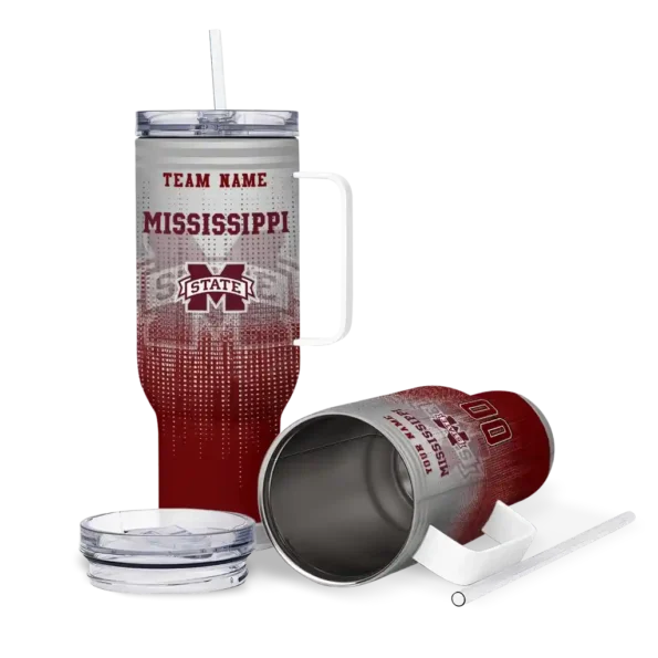 personalized mississippi state bulldogs gradient dots maroon curved tumbler high quality.webp