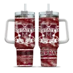 personalized mississippi state bulldogs honey streaks maroon curved tumbler best selling.webp