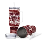 personalized mississippi state bulldogs honey streaks maroon curved tumbler best selling.webp
