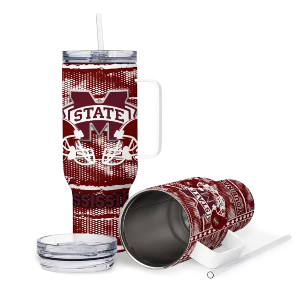 personalized mississippi state bulldogs honey streaks maroon curved tumbler high quality.webp